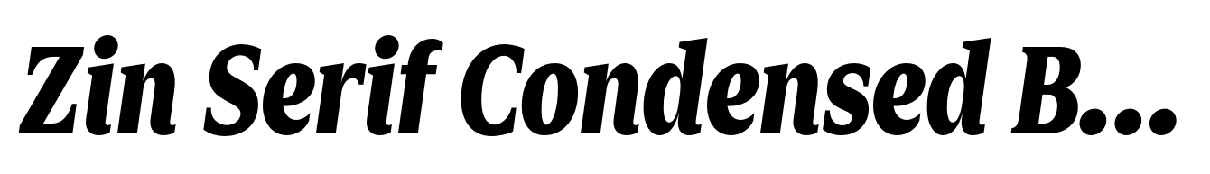 Zin Serif Condensed Black Italic